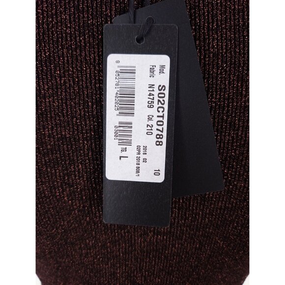 Just Cavalli Lurux Cocktail Evening Dress Size 8 Brown Metallic NWT $550 - Picture 6 of 9